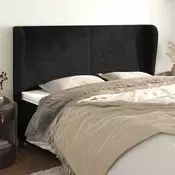 Vidaxl vidaXL Vzglavnik s krilci, črn, 203x23x118/128 cm, žamet