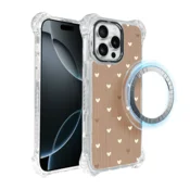 shumee Ovitek za iPhone 16 Pro Max IBIZU DropGuard Ultra z MagSafe, Boho, pudrasti srčki