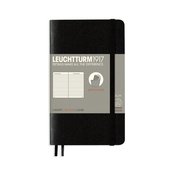 LEUCHTTURM1917 Džepna bilježnica LEUCHTTURM1917 Pocket Softcover Notebook - A6, meki uvez, crni, 123 stranice - Port Red