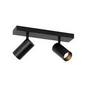 Pametna stropna reflektorska svetilka črna nastavljiva 2-luči vklj. 2 Wifi GU10 50mm - Jeana Luxe