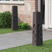 vidaXL Solarno LED svetilo za pot 2 pcs Črna Medenina