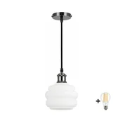 BRILAGI - LED lestenec na kablu RETRO GLASS 1xE27/60W/230V premer 20 cm črna/bela