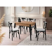 Hanah Home Trpezarijski sto na razvlacenje Dolunay-1284, 100-120x75x60 cm, Smedi