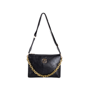 Black womens shoulder bag with chain