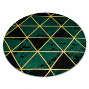 eoshop Preproga okrogla EMERALD exclusive 1020 glamur, eleganten marmor, trikotniki steklenica zelena/zlata ( - Velikost: krog 200 cm)