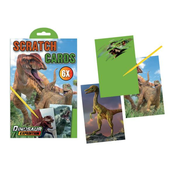 Praskalne kartice 21x14cm s slikami 6 kosov dinozavrski motivi