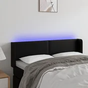 Vidaxl vidaXL LED vzglavje postelje črno 147x16x78/88 cm umetno usnje