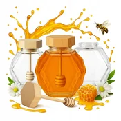 shumee 5x MAJA 200 ml stekleni kozarec z lesenim pokrovom za medene steklene kozarce