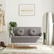 Vidaxl vidaXL Klop z blazinami, sivo-rjava, 113x64,5x75,5 cm, blago