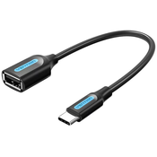 Adapter USB-C 2.0 M to F USB-A OTG Vention CCSBB 0.15m (Black)