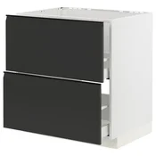 METOD / MAXIMERA Pod.element sudop. i 2front/2fioke, bela/Upplöv boja antracita, mat, 80x60 cm