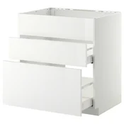 METOD / MAXIMERA Pod.ormaric sudop. i 3front/2fioke, bela/Ringhult bela, 80x60 cm