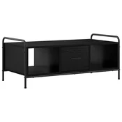 vidaXL Klubska miza Črni hrast 99,5 x 49 x 41 cm Inženirski les
