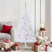 Vidaxl Umestno božično drevo med 150 LED Bela 150 cm PVC in jeklo