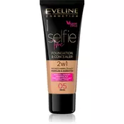Eveline Cosmetics Selfie Time puder in korektor 2 v 1 odtenek 05 Bež 30 ml