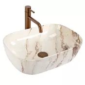 REA-U3601 - Umivalnik na pult BELINDA 33x46,5 cm keramika/bež/imitacija kamna
