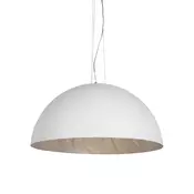 Moderna viseča svetilka bela s srebrno 70 cm - Magna