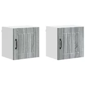 Vidaxl Omarica na steni LUCCA 2 szt. Siva Sonoma 40 x 31 x 40 cm