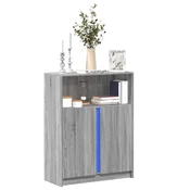 shumee vidaXL Komoda z LED siva sonoma 77x34x100 cm inženirski les