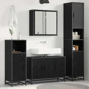 vidaXL Komplet pohištva za kopalnico 3 pcs Črni hrast 90 x 33 x 60 cm