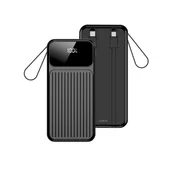 Powerbank Maxlife MXPB-06 z vgrajenim USB-C in Lightning kablom, 10000mAh kapaciteto in hitrim 22.5W polnjenjem - črn