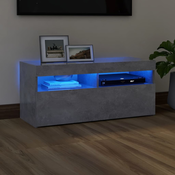 shumee TV omara z LED osvetlitvijo Siv beton 90x35x40 cm