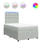 Vidaxl Box spring postelja z vzmetnico svetlo siva 120x190 cm žamet