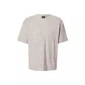 BOSS Majica Flower taupe siva