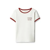 Calvin Klein Jeans Majica ecru/rubin rdeča