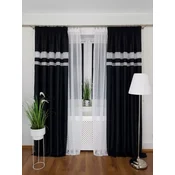 shumee Črne zavese z okrasnimi kamni 2x 145x250 cm