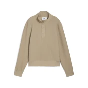 Womens Puma Boulder Half Snap Golf Pullover Top, Beige, Size XL, Sport