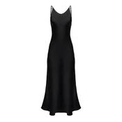 Serena Silueta Obleka Midi satin slip dress Majestic črna