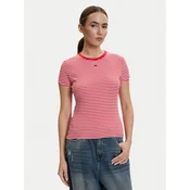 Tommy Jeans Majica DW0DW17383 Rdeča Slim Fit