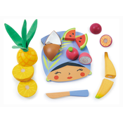 Drevená doska s tropickým ovocím Tropical Fruit Chopping Board Tender Leaf Toys s nožom na krájanie od 24 mes TL8281