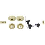 Blanco pribor SATIN GOLD InFino set 2x3,5 za dve koriti (skodelice, InFino okrasne rozete, C-prelivni prelivni set), z daljincem okrogel dvigalnik SATIN GOLD