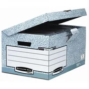 Fellowes BANKERS BOX arhivska škatla s pokrovom na tečajih, siva/bela, 37,8 x 28 x 53,5 cm