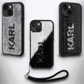 Infostyle Ovitek Karl Lagerfeld Sequins Reversible za iPhone 13/14/15 (KLHCP13MPSQRKS, KLHCP14SPSQRKS) Srebrna/PC + TPU silikon