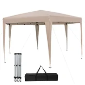 Costway Šesterokotna zložljiva nadstrešnica 400x348 cm kaki
