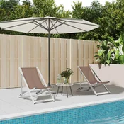 vidaXL vidaXL Zložljivi stoli za na plažo 2 kosa rjav aluminij in tekstil, (21067734)