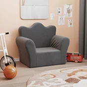Vidaxl Otroški kavč antracit mehak pliš