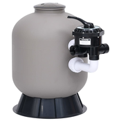 vidaXL Pješcani filtar za bazen s bocnim ventilom sa 6 položaja sivi