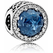 Pandora Luksuzna kroglica s temno modrim kristalom 791725NMB srebro 925/1000