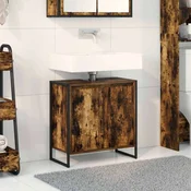 Vidaxl Kopalniška omarica Dimni hrast 60 x 30 x 60 cm Konstruiran les
