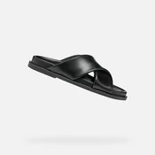 Black womens slippers Geox Adelash - Womens