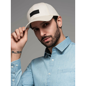 Ombre Mens baseball cap with visor and rectangular patch - cream