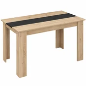 HOMCOM Jedilna miza za 4-6 oseb, moderna kuhinjska miza s površino z lesenimi vzorci, pravokotna lesena mizica za dnevno sobo in jedilnico, 120x69x75 cm, barva črna in les