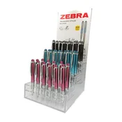 Kemični svinčnik, zaslon, 0,24 mm, teleskopski, nerjaveče jeklo, ZEBRA Telescopic Metal Stylus, moder, 36 kosov