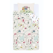 Bijela/bež pamucna djecja posteljina za djecji krevetic 120x150 cm Transport – Bianca