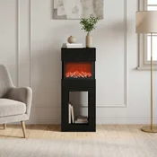 vidaXL Električni kamin Črni hrast 35 x 30 x 86 cm Inženirski les