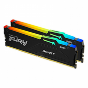 KINGSTON RAM DDR5 64GB 5600 FURY Beast RGB, kit 2x32GB, CL40, DIMM